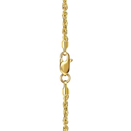 PORI JEWELERS 10K Yellow Gold 1.5MM Diamond Cut Rope Chain Necklace Unisex Sizes 14"-24" - (Yellow 1.5MM, 24")