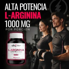 L Arginina 1000mg | Aminoacido Esencial Precursor De Óxido Nítrico | Pre Entreno- Pre Workout Suplemento Alimenticio | Máxima Potencia Y Absorción | O