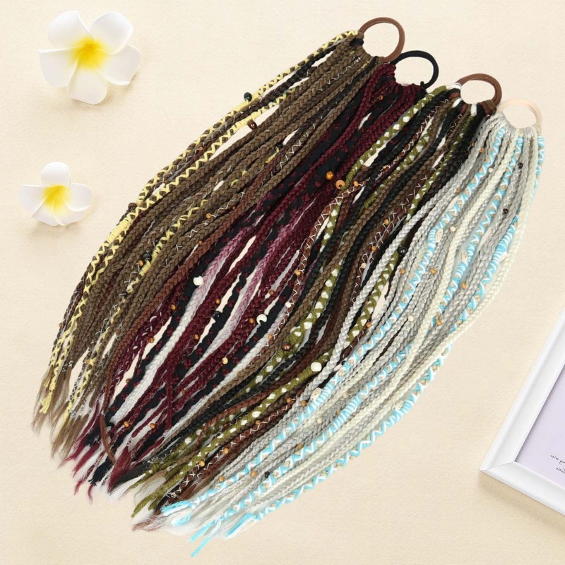 Long Boho Braided Ponytail Extension with Hair Ties, 24" Viking