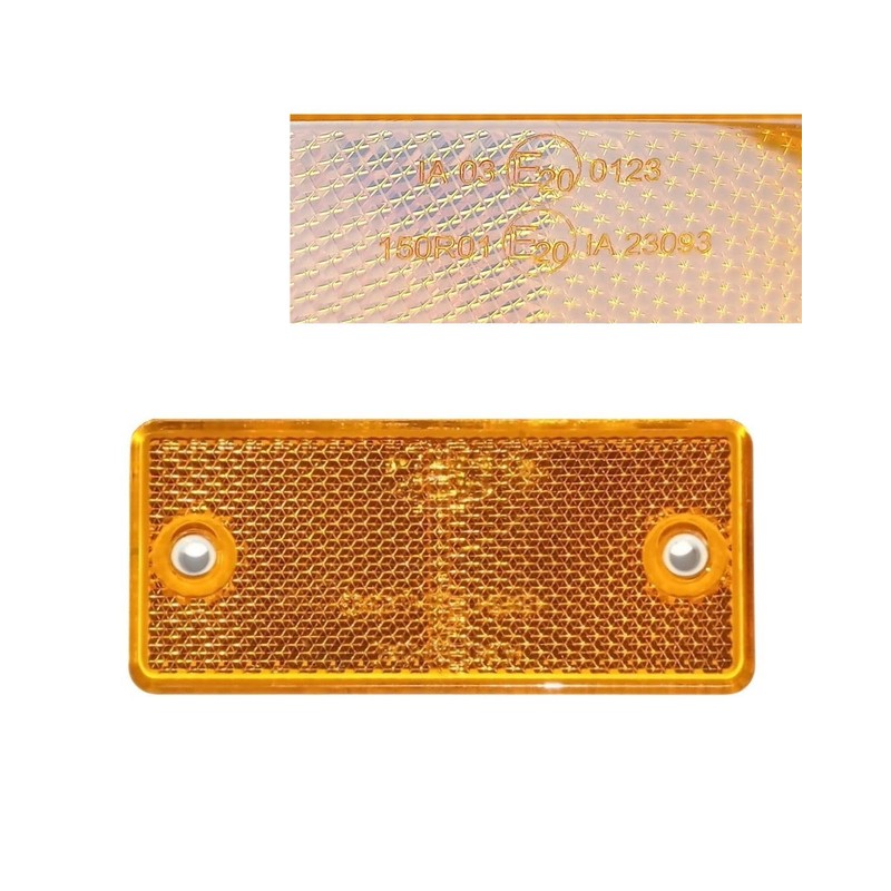 6 x Yellow Reflectors Rear Reflector Reflective Cat Eyes Rectangular
