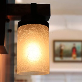 Anmire 3 Pack Frosted Cracked Glass Shade, Cylinder Light Fixture Replacement Globe or Cover with 1-5/8-Inch Fitter for Chandelier Wall Sconce Pendant Light, G0074