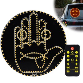 LED Car Finger Light and Expression Sign Light, 2 in 1 Hand Gesture Sign with Remote Control, Car Window Accessories, Gesture Light to Express Yourself, Cool Car Interior Light