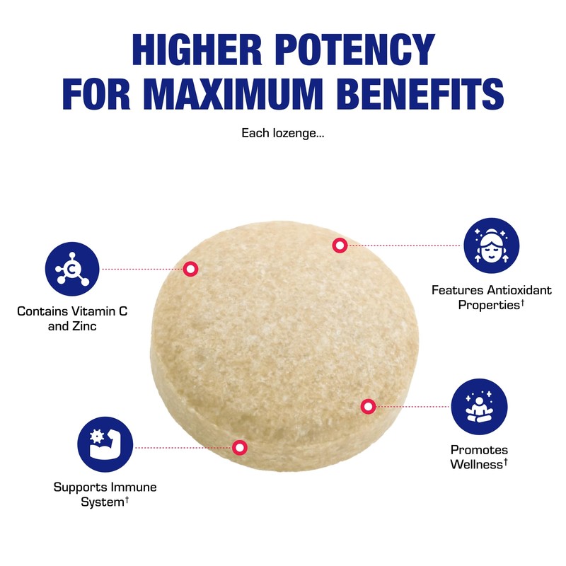 Zinc Lozenges with Vitamin C for Immune Support - High
