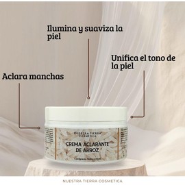 Nuestra Tierra Cosmética Crema Aclarante de Arroz con Niacinamida y Ácido Tranexámico, para Codos y Rodillas, 100ml