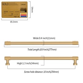 Coinkoly 10 Pack 10"(254mm) Champagne Bronze Cabinet Pulls Knurled Kitchen Cabinet Handles Champagne Gold Drawer Pulls Cupboard Hardware for Cabinets CK0028