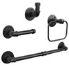 Jeasor 4-Pieces Industrial Pipe Bathroom Towel Ring Kit DIY Wall