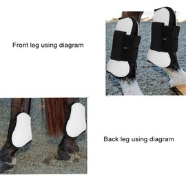 Horse Tendon Boots, 4Pcs Horse Leg Guard, PU Shell Front Back Leg Protector, Lightweight Leg Protective Boots for Riding, Jumping, Competition