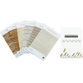 LUSTROWIN Custom Flax Shades Cordless Bamboo Roman Shades for Windows and Doors Natural Woven Sample Swatch Kit, 6 Colors, Victoria