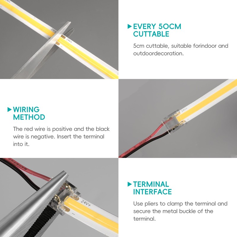 lichtvoll COB LED Strip 3 m Cool Cold 6000 K