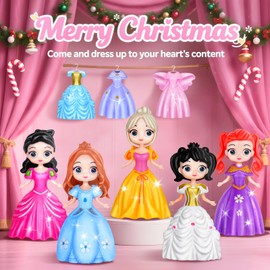 Advent Calendar 2025 Princess for Girls Christmas Gifts Deformation Dress Toys 24 Days Christmas Countdown Calendar