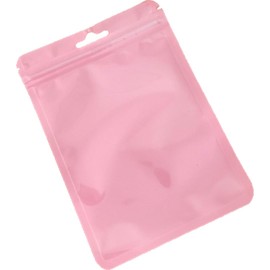 Plus Nao Zipper Plastic Bags, Set of 25 Same Color, Hanging Holes, Small Divided Bags, Wrapping Supplies, Accessory Storage, Trading Card Storage, Pink