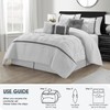 LANCO MODERN LIFESTYLE White Grey Comforter Set, Queen, 7 Piece
