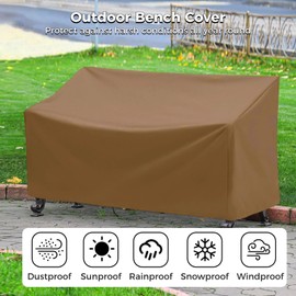 Outdoor Bench Cover for 4-Seater Bench, 210D Waterproof Outdoor Patio Furniture Cover, All Weather Resistant Bench Cover for Patio Furniture Garden Sofa Chair, 74" L x 26" W x 35" H