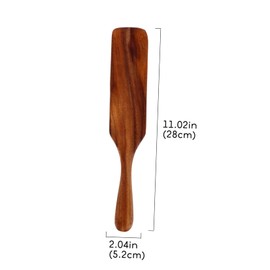 Hemoton Wooden Spurtles Wood Spatula Slotted Spurtle Stirring Spatula Wooden Kitchen Cooking Utensils Non Stick Wood Cookware for Stirring Mixing 28cm