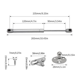 Herbst 4 Pieces Gas Pressure Damper 50N Gas Spring Kitchen Cabinet Gas Spring Furniture Damper Cabinet Door for Kitchen Furniture Cabinet Bookcases (4, 50N)