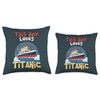 Titanic Ship, This Boy Loves the RMS Titanic Throw Pillow