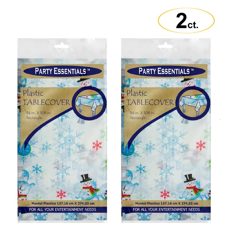 Party Essentials Heavy Duty Disposable 54" x 108" Printed Plastic