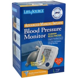A&D Medical Blood Pressure Monitor Upper Arm Manual Inflate 1 EA