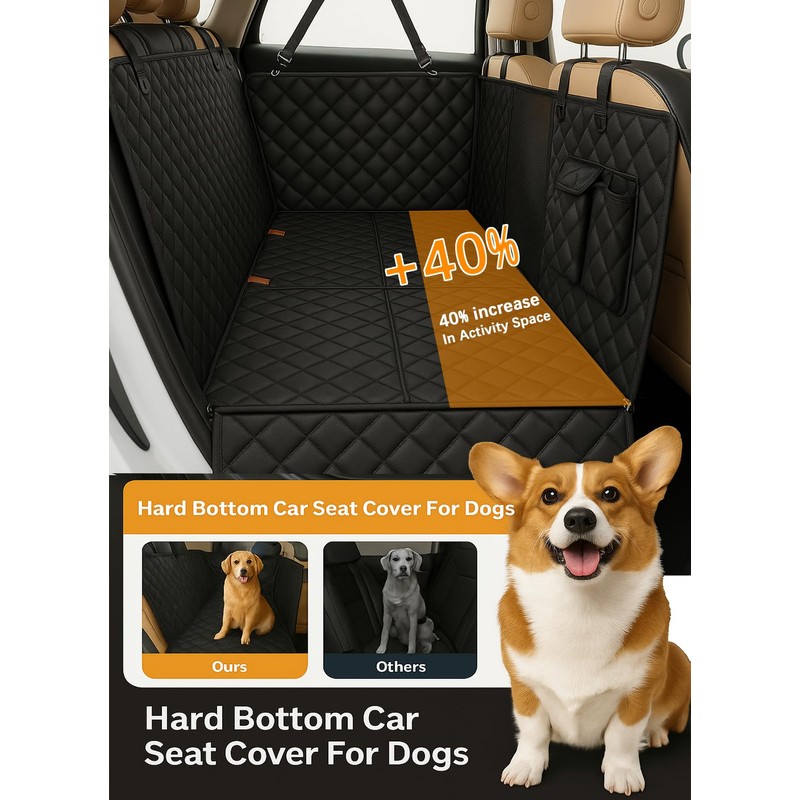 Dog Car Seat Cover, Universal Fit, Waterproof, Breathable, Machine Washable,