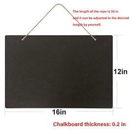 Hanging Chalkboard 12x16 Inch Double-Sided Chalkboard Sign Decorative Blackboard Wall Mounted for Home, Office, Restaurant, Bar（Horizontal 1pack）