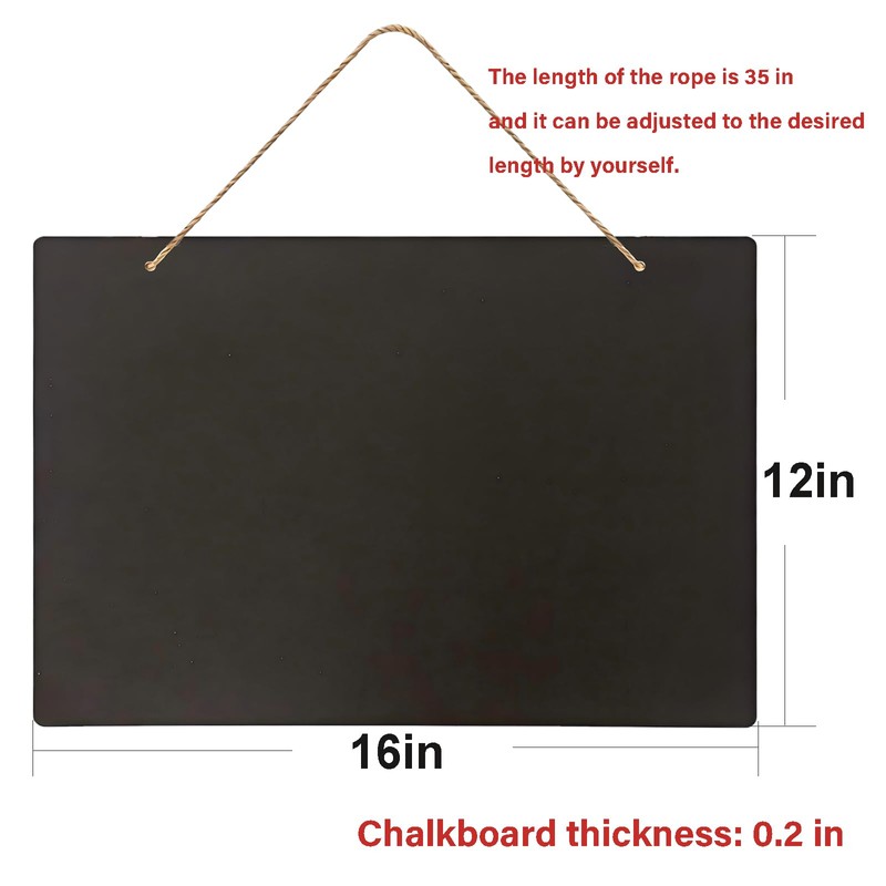 Hanging Chalkboard 12x16 Inch Double-Sided Chalkboard Sign Decorative Blackboard Wall