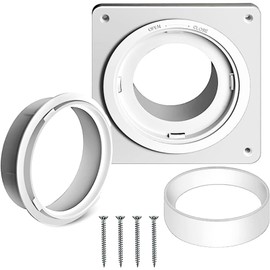 Dryer Vent Wall Plate with Quick Connect, Dryer Vent Connector Kit Covers Fits 4“ Dryer Vent Hose, Twist Lock Dryer Duct Connector Kit, Cover Area 7" x 7", for Wall Exhaust Vent Bathroom