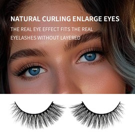 AKARA False Eyelashes Faux Mink Fluffy Eye Lashes Cat Eye Natural Look Wispy Lashes 3D Fox Eyelash Extensions 7 Pairs Pack-BN05