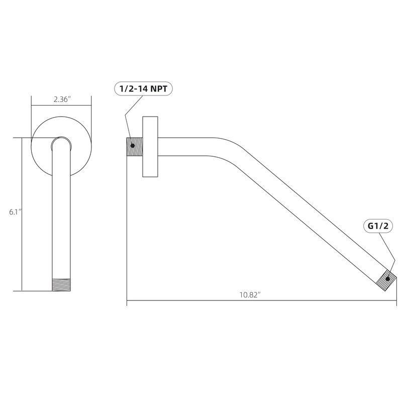 KAPHOME Shower Arm with Flange,11 Inch Stainless Steel Shower Extension