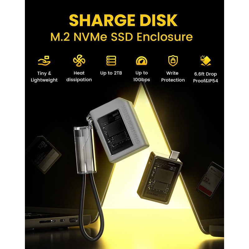 Sharge Disk M.2 NVMe - Carcasa SSD con Sistema de