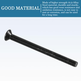 QUARKZMAN M4 x 50mm Hex Socket Flat Head Countersunk Screws x 20pcs 10.9 Alloy Steel Socket Head Cap Screws for Machinery and Furniture, [Black]