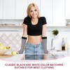 Long Arm Warmers Striped Fingerless Gloves for Women, Black and