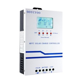 MC60A OOYCYOO MPPT Solar Charge Controller 60 amp, 12V 24V 36V 48V Auto 60A Solar Panel Charge Regulator, Max 160V Input with LCD Display for Lead-Acid Sealed Gel AGM Flooded Lithium Battery
