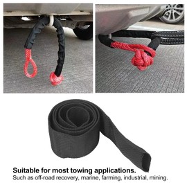 Akozon Winch Rope Sleeve, Polyester Winch Rope Protector Universal Winch Cable Cover For 5cm(1.97in) Width Cable Line (2M)