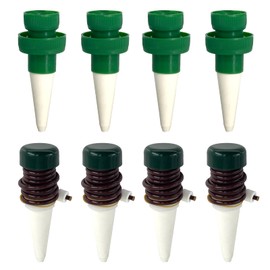 Automatic Plant Watering Stakes – Self-Watering Devices for Indoor Outdoor Plants, 4 Bottle Cap Drippers and 4 Tube Drippers with Tubes