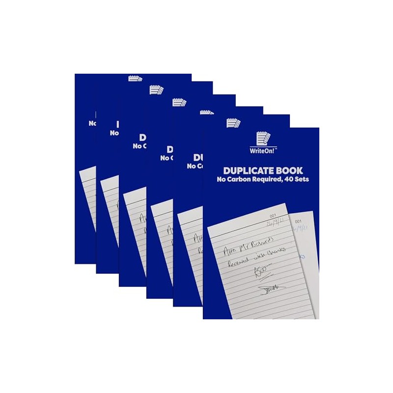 6 Pack A5 Duplicate Books NCR – Numbered 1–40 Pages