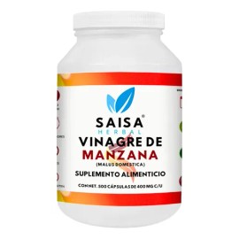 Vinagre De Manzana 500 Cápsulas | Saisa Herbal | Control De Peso | Mejora Digestión | Suplemento Natural | Detox