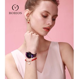 rorios Fashion Women's Wrist Watches Starry Sky Dial Mesh Bracelet Analogue Quartz Watch Wrist Watch, Purple A, Bracelet