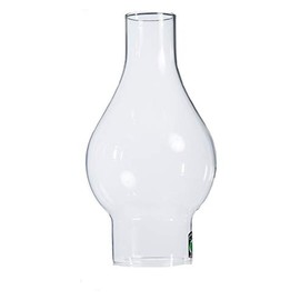 B&P Lamp® 3 Inch by 9 1/4 Inch Clear Glass Lamp Chimney with Large Bulge Design for Vintage and Antique Style Lamps
