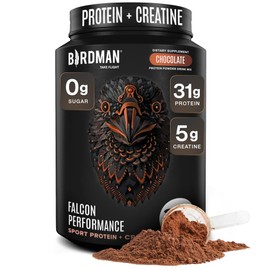 Birdman Falcon Performance Vegan Protein Powder, 31g Protein, 5g Creatine, 5g BCAA, Probiotics, Electrolytes, Pre Workout, Low Carb, Sugar Free & Dairy Free, Plant Based Chocolate Protein -19 servings