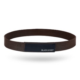 BLACKLEVEL Buckle-Free Belt | Men and Women | Metal-Free Belt | Comfortable and Lightweight | Precise Fit (Brown, L (38” – 39” waist))
