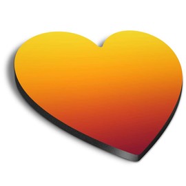 1 x Heart MDF Magnets - Sunset Red Orange bre Warm 2677