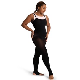 Capezio Ultra Soft Stirrup Body Tight, Black, XX-Large