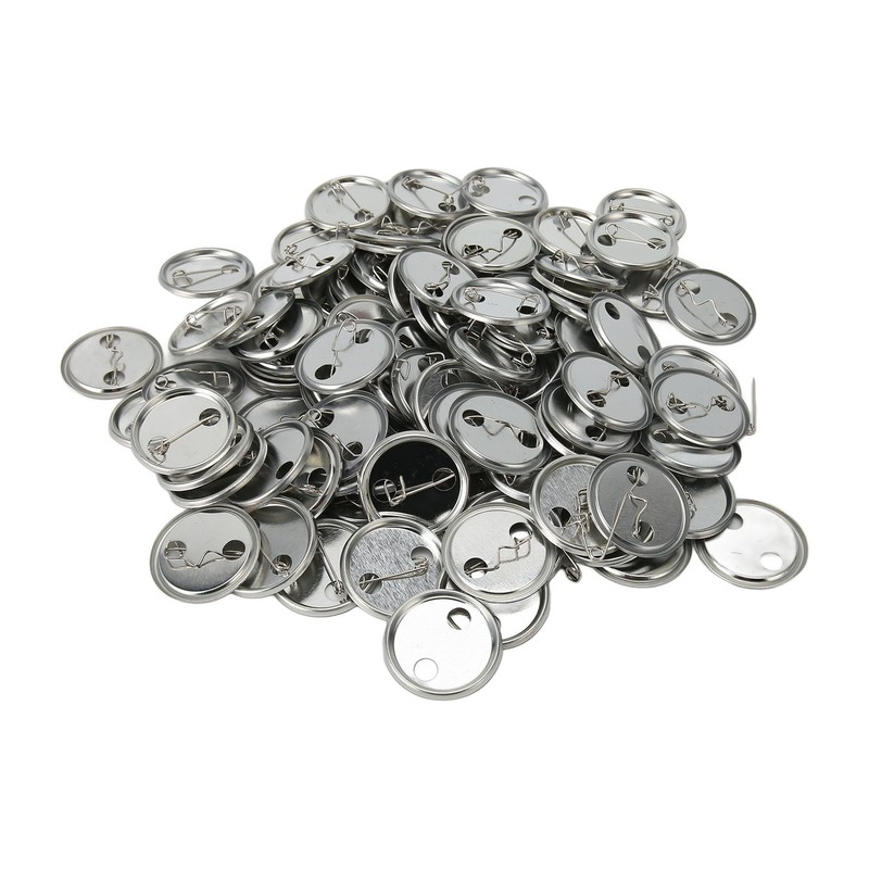 100 Sets Blank Button Badge Parts Set Round Shape Rust