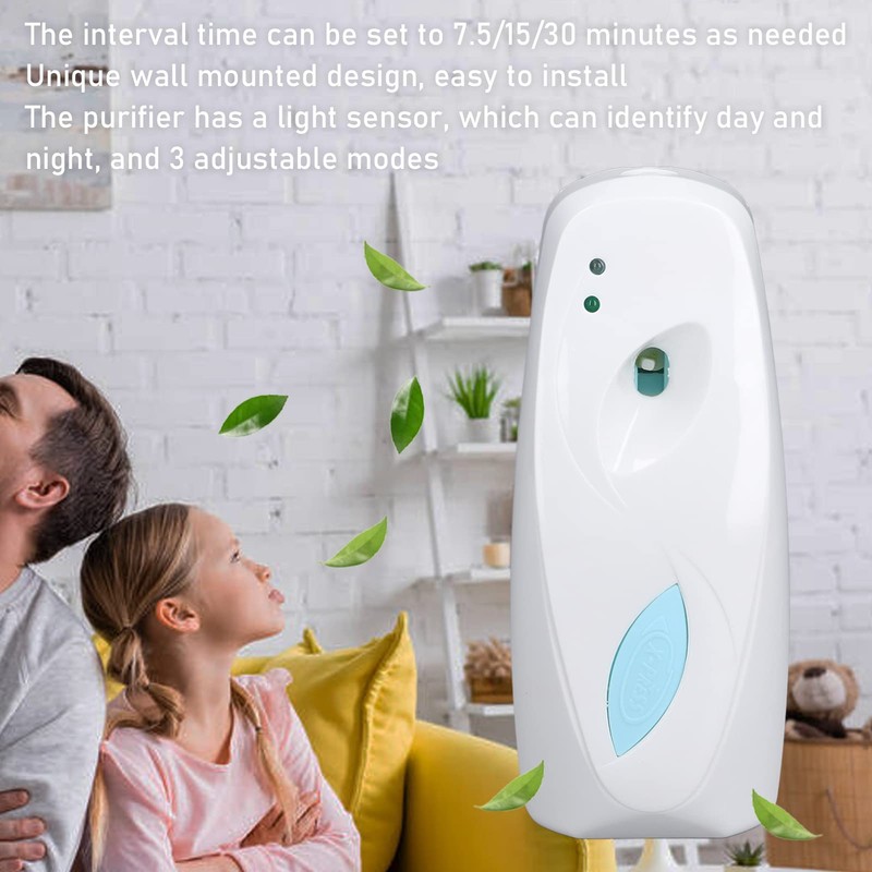 Automatischer Duftzerstäuber mit Zeitgesteuerter Lichtwahrnehmung, Wandmontierter Duftspender Zuhause, Badezimmer, Toilette,