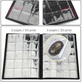 Wnddle Collector Coin Album, Coin Storage, 250 Coins Collection Album, Collector's Coin Storage, Coin Collection Coin Album Coin Holder for Coin Collecting, 2 Euro Coins, Coin, Souvenir Coins