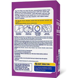 Zep PRO-TABS Bathroom Cleaner Dissolvable Tablets - 4 Tablets Per Box - Just Add Water! Environmentally Friendly, Purple (ZUBCTAB)