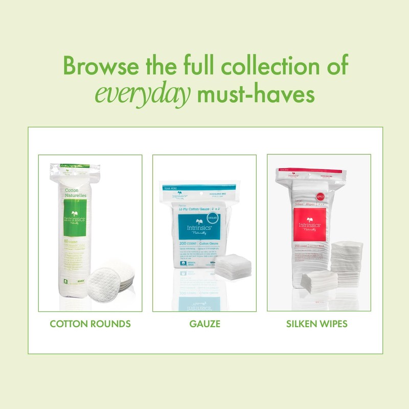 Intrinsics Cotton Naturelles (80 Count) - 2” Medium-High Absorbency Cotton