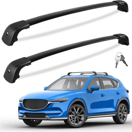 Tuyoung Lockable Roof Rack Cross Bars 220lbs Compatible with Mazda CX5 CX-5 2017 2018 2019 2020 2021 2022 2023 2024 2025, CX 5 Heavy Duty Aluminum Crossbars Rooftop Roof Rails Black Cargo Luggage