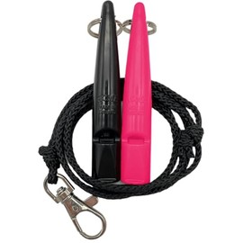 ACME Dog Whistle No. 210.5 with Whistle Band | Double Pack | 2 Whistles Including 2 Bands | Ideal for Recall - Loud and Far-reaching (Black + DG Pink)