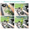 CRAFFANCY Flower Arrangement Supplies, Deep Round Ceramic Ikebana Flower Vase
